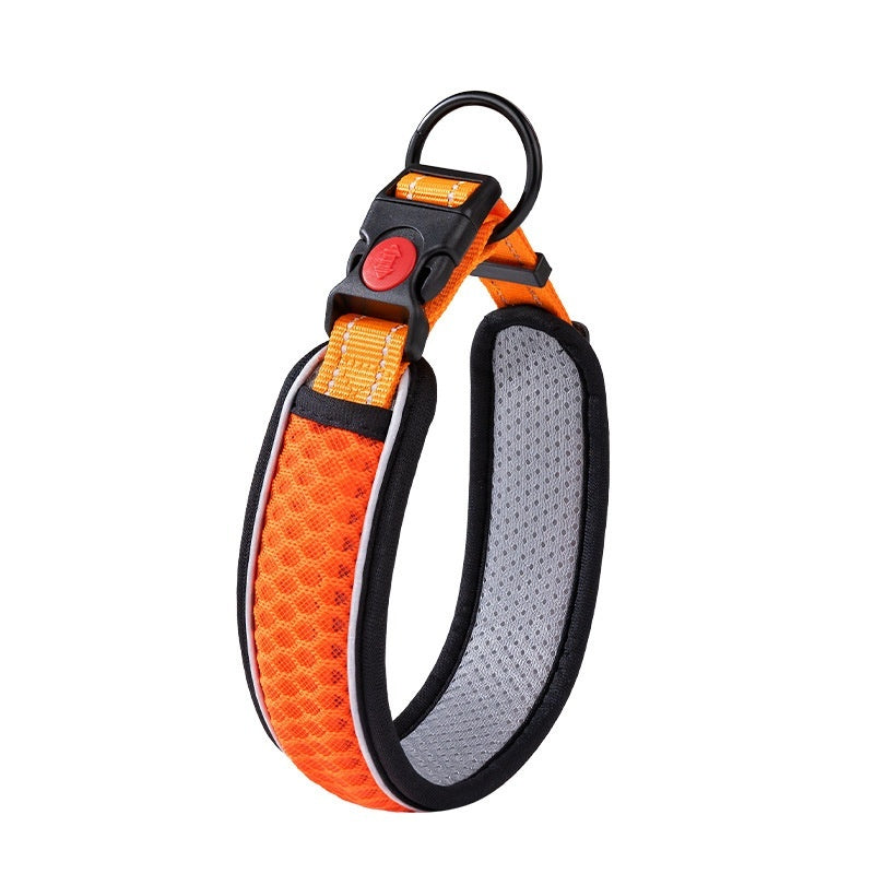 Breathable Honeycomb Reflective Dog Collar with Safety Lock
