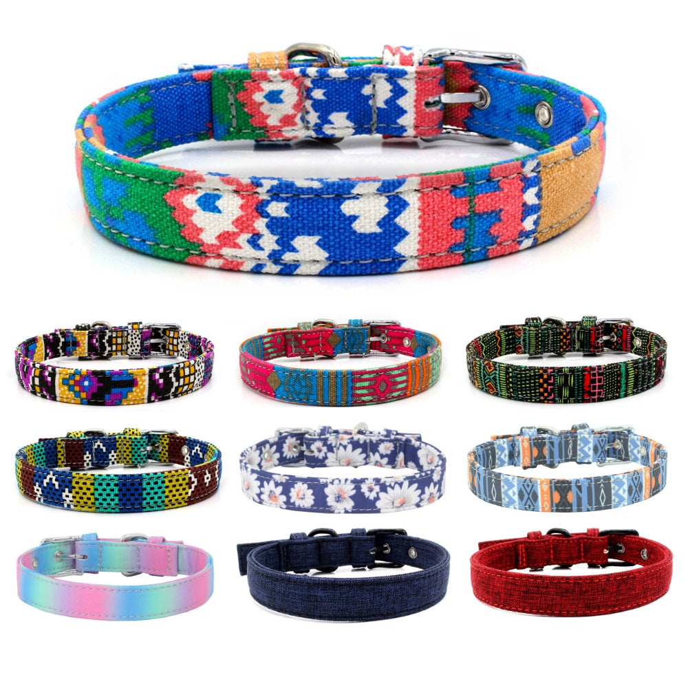 Colorful Double Layer Canvas Fabric Collar