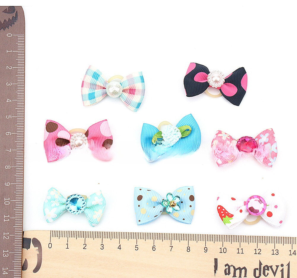 10PC Colorful Polyester Bows