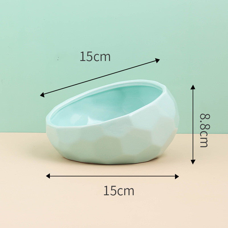 Ceramic Oblique Mouth Feeding/Water Bowl