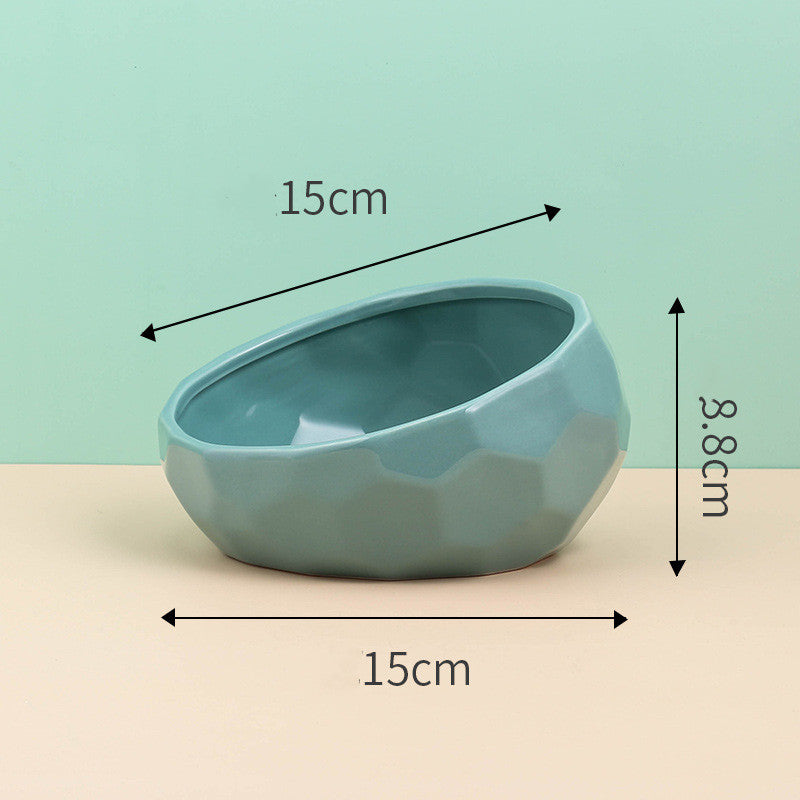 Ceramic Oblique Mouth Feeding/Water Bowl