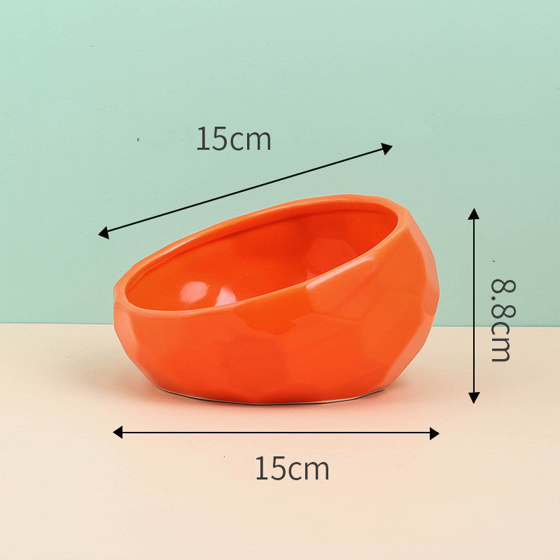 Ceramic Oblique Mouth Feeding/Water Bowl