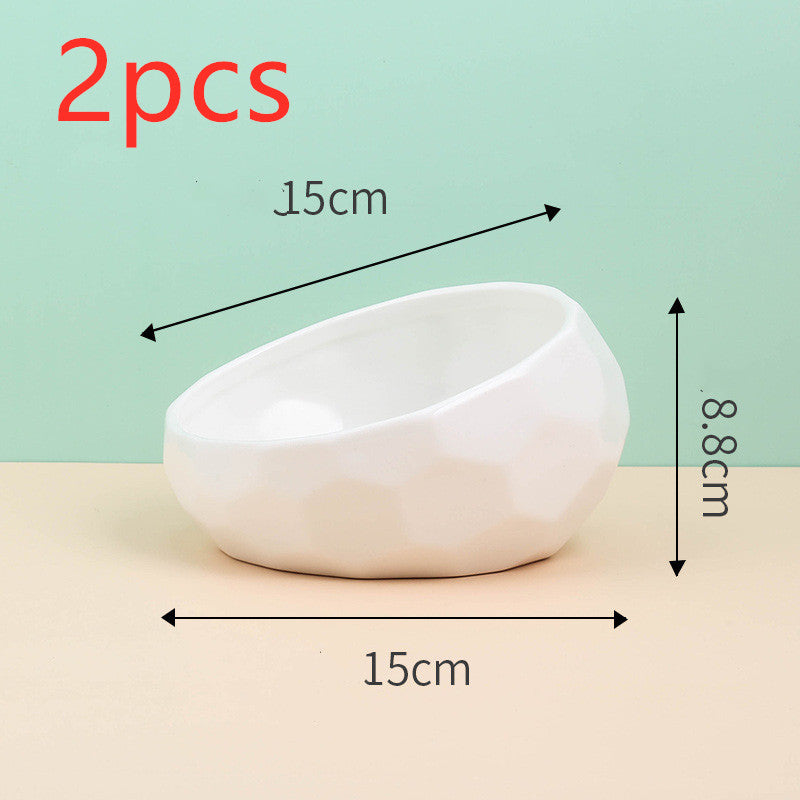 Ceramic Oblique Mouth Feeding/Water Bowl