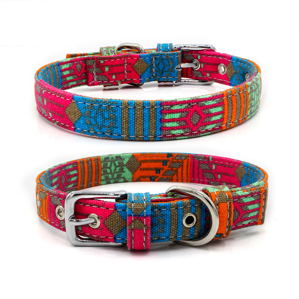Colorful Double Layer Canvas Fabric Collar