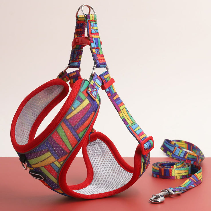 Breathable Dog Harness and Leash Set with Adjustable Fit