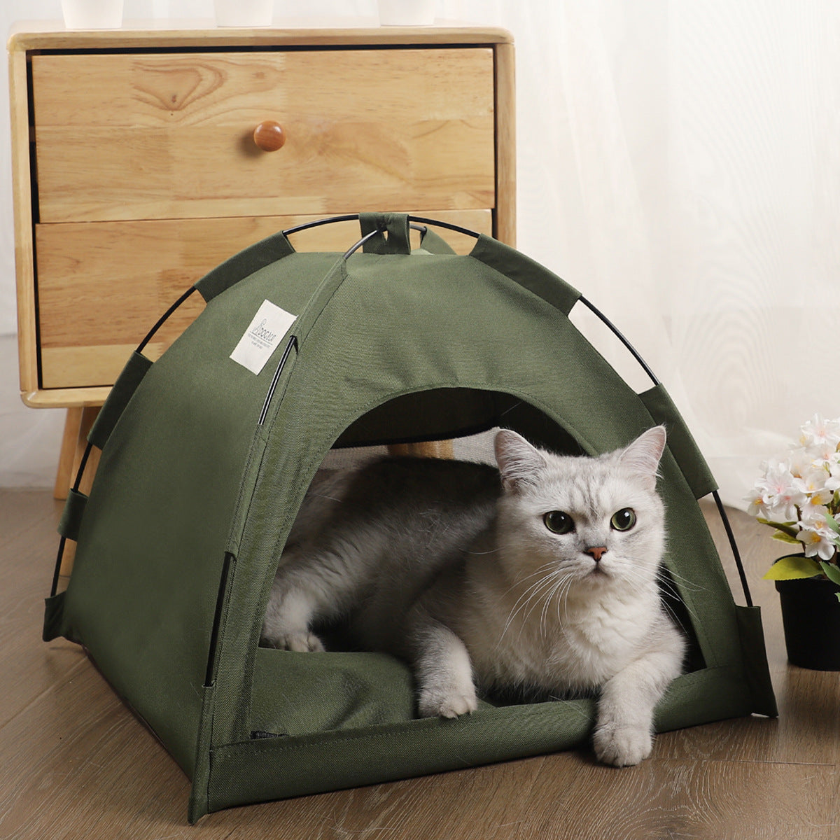 Breathable Cloth Tent Bed With Cushion For Small Pets