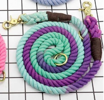 Braided Cotton Rope Dog Leash with Metal Clip