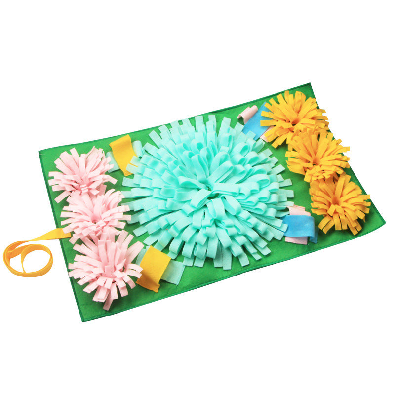 3D multicolored snuffle mat
