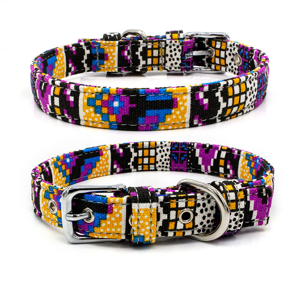 Colorful Double Layer Canvas Fabric Collar