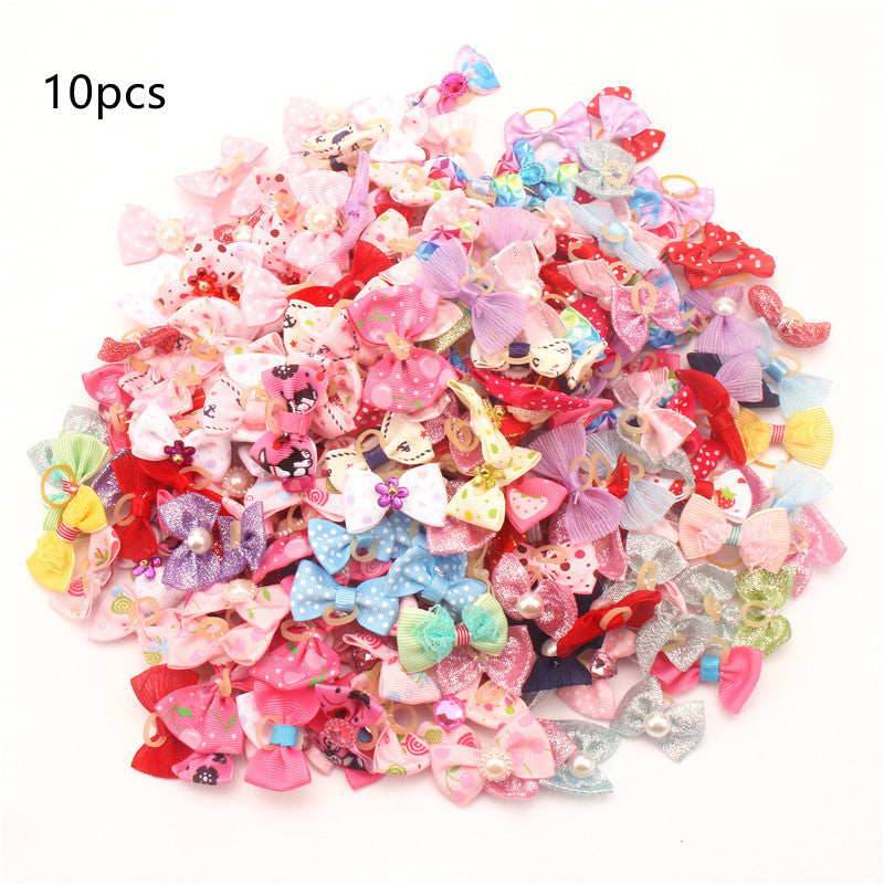 10PC Colorful Polyester Bows
