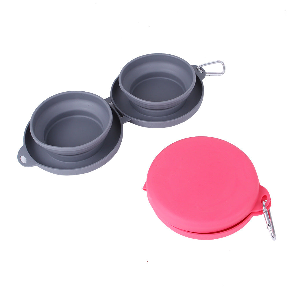Collapsible Silicone Dog Travel Bowl with Carabiner