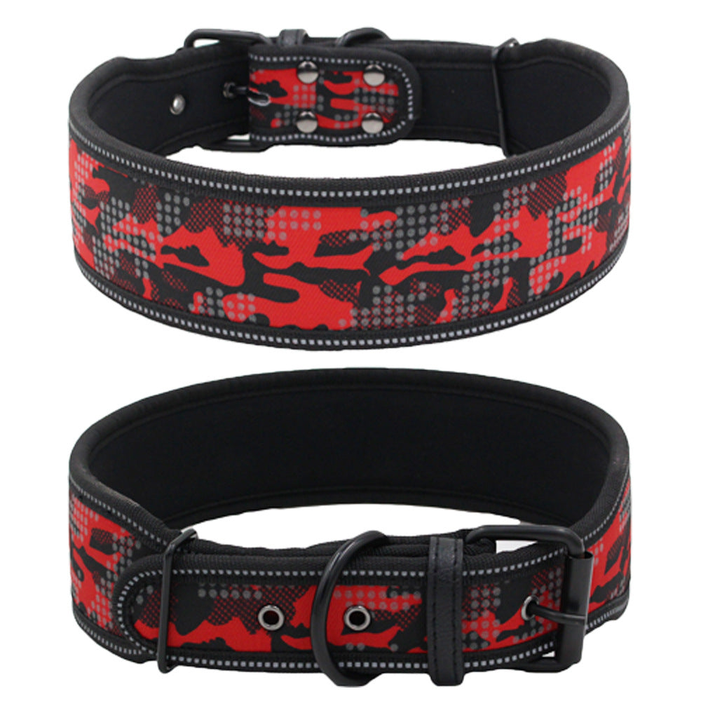 Comfortable Reflective Camouflage Dog Collar