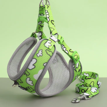 Breathable Dog Harness and Leash Set with Adjustable Fit