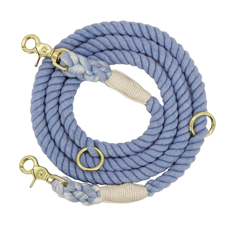 Braided Cotton Rope Dog Leash with Metal Clip