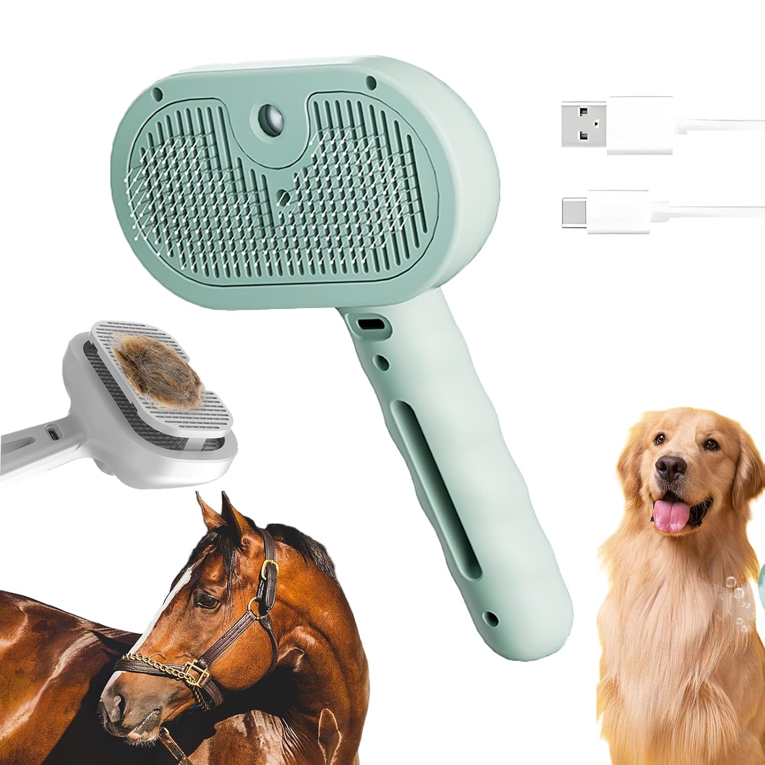 3-in-1 Cleaning Steam Brush For Shedding Pets