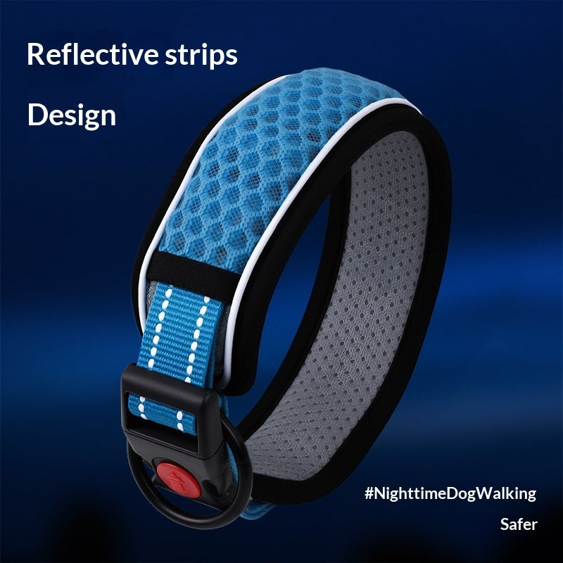 Breathable Honeycomb Reflective Dog Collar with Safety Lock