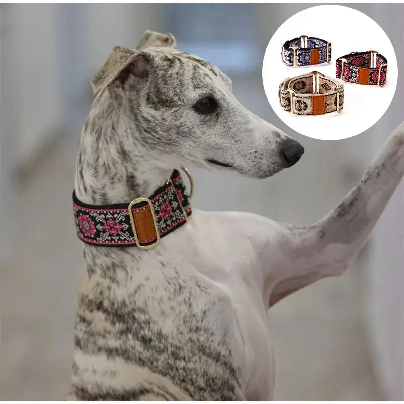 Adjustable Martingale Patterned Anti-pull Collar