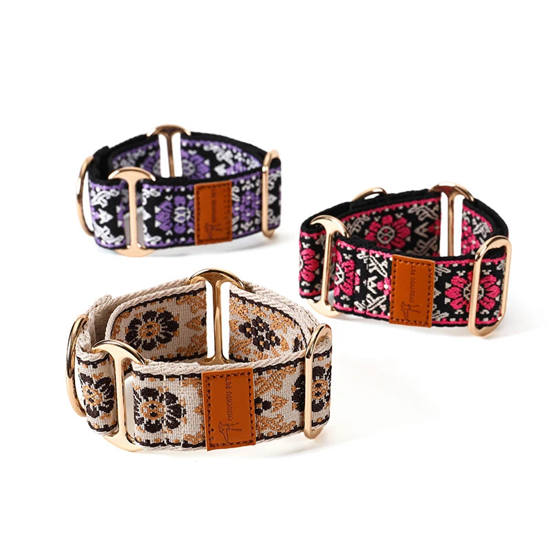 Adjustable Martingale Patterned Anti-pull Collar