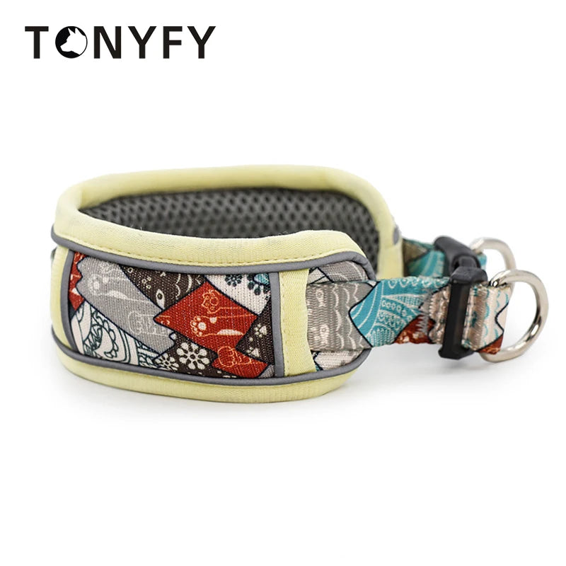 Wide Nylon Reflective Mesh Quick Release Breathable Collar