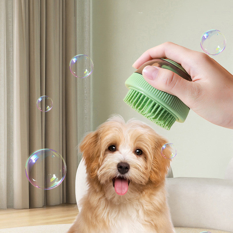 2-in-1 Dog Bath Massage Brush with Shampoo Dispenser