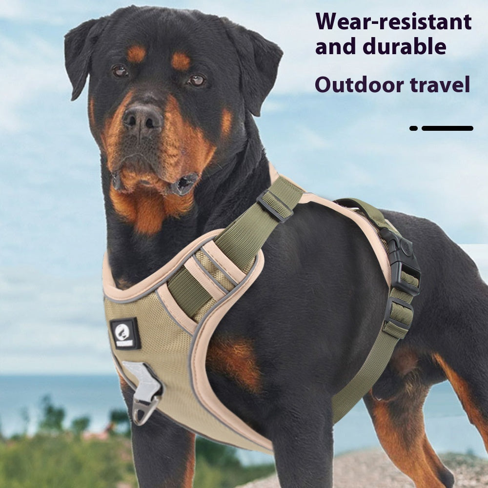 Adjustable Dog Harness with Handle and Reflective Details