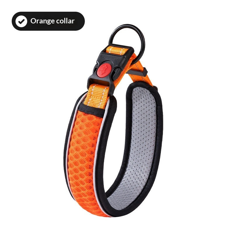 Breathable Honeycomb Reflective Dog Collar with Safety Lock