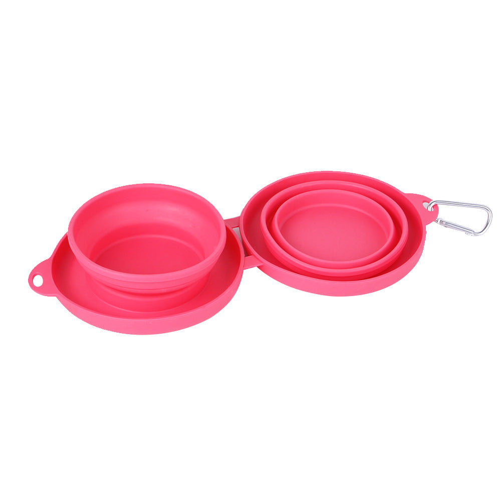 Collapsible Silicone Dog Travel Bowl with Carabiner