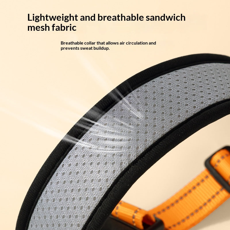 Breathable Honeycomb Reflective Dog Collar with Safety Lock
