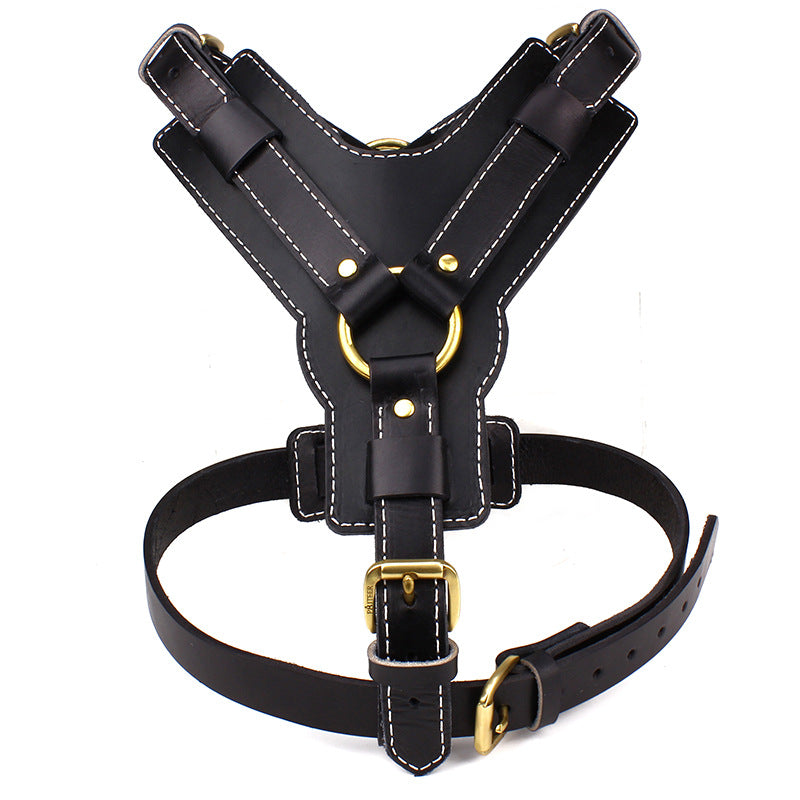 Adjustable Black Leather Harness