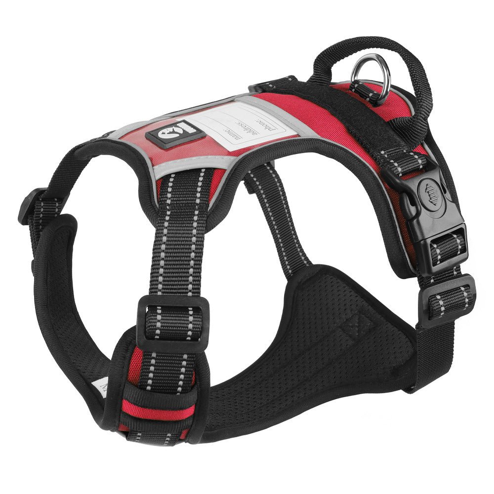 Adjustable Dog Harness with Handle and Reflective Details