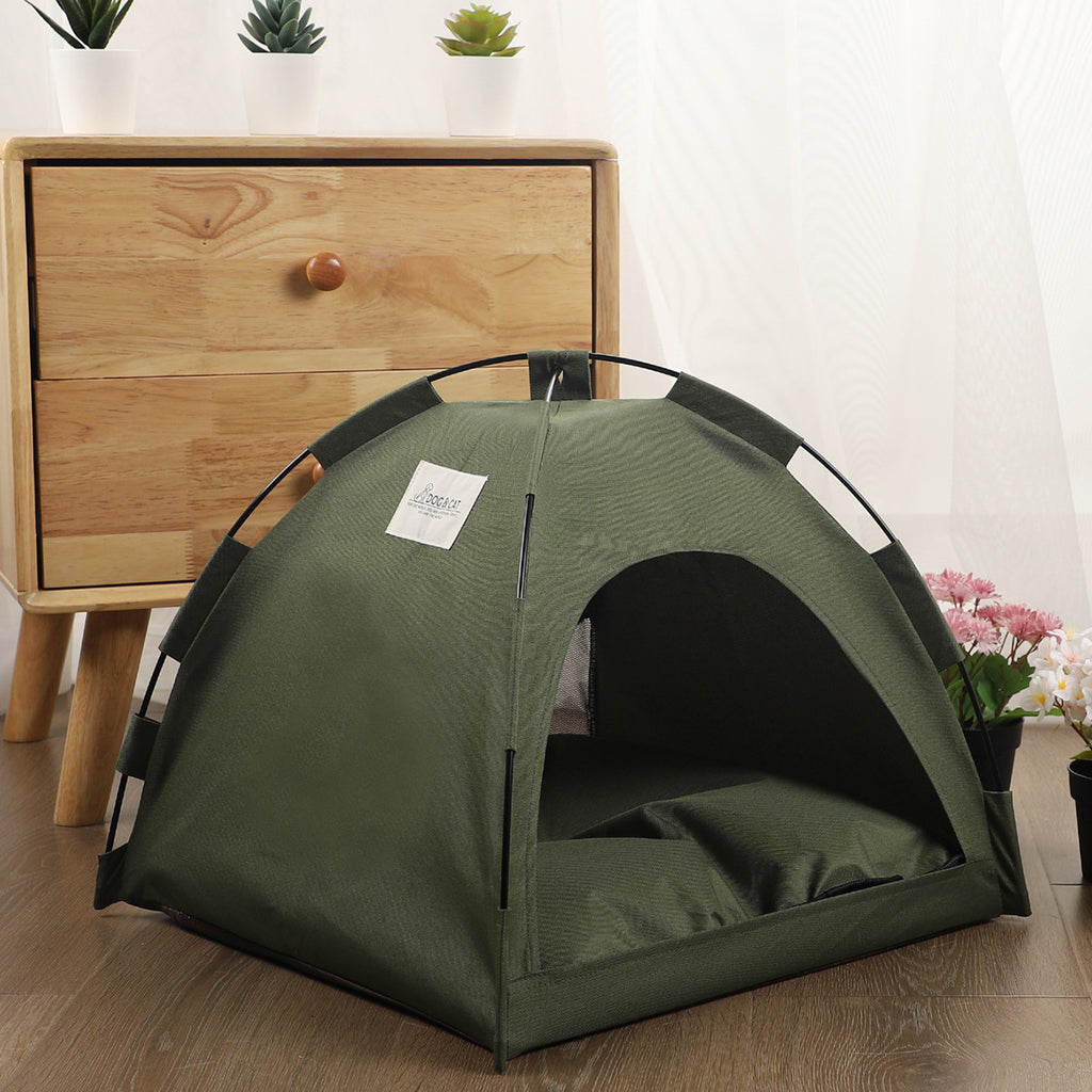 Breathable Cloth Tent Bed With Cushion For Small Pets