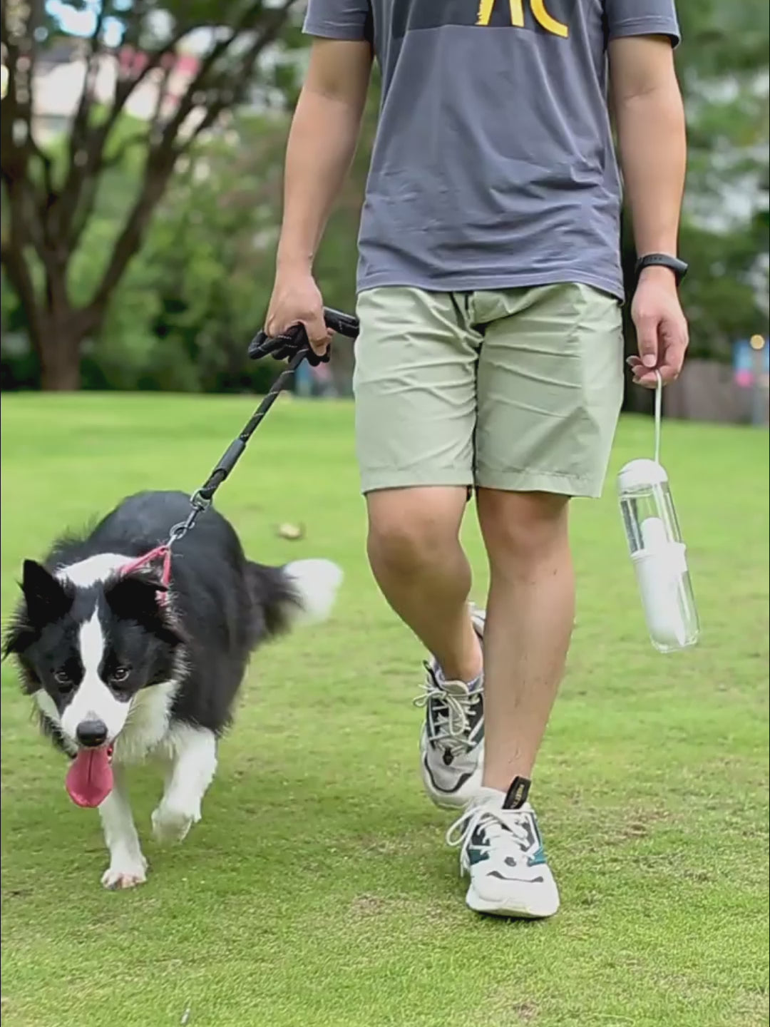 2 in 1 Dog Water Bottle with Food Container and Drinking Bowl